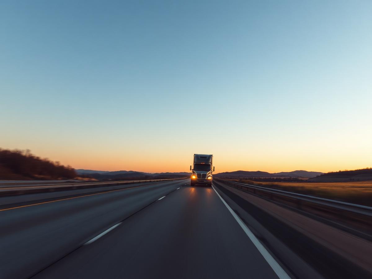 Moving truck arriving at a new home after a long-distance journey